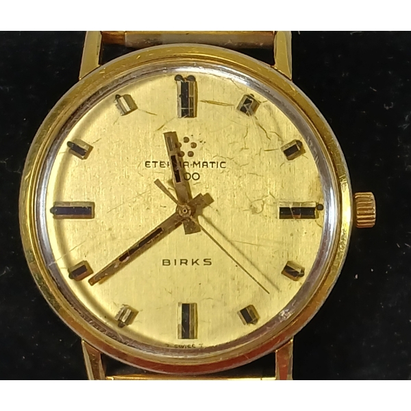 BIRKS ETERNA-MATIC 1000 MEN'S GOLD TONED WRISTWATCH 