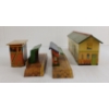 Image 2 : LOT OF 4 - PRESSED TIN TRACKSIDE BUILDINGS - INCL HORNBY & JOYTOWN