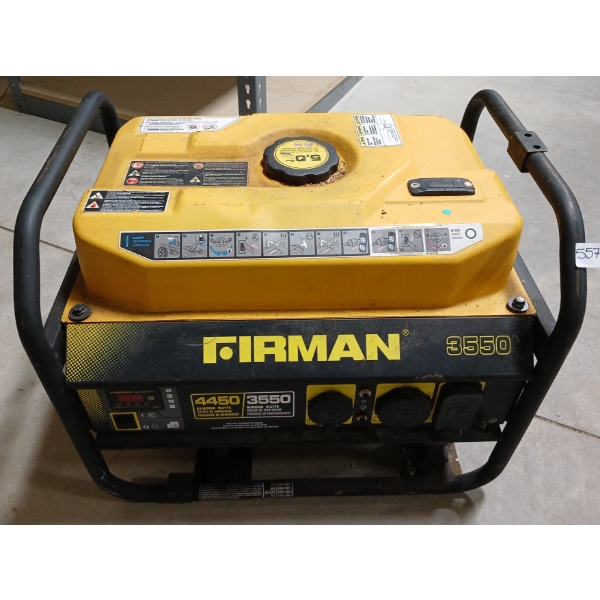 FIRMAN 3550 W GENERATOR - VERY LOW HOURS