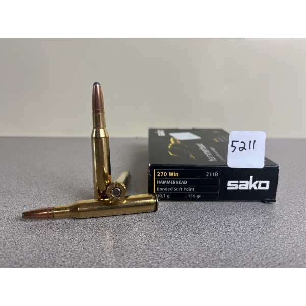 AMMO: 20X SAKO .270 WIN 156 GR. HAMMERHEAD BONDED SP
