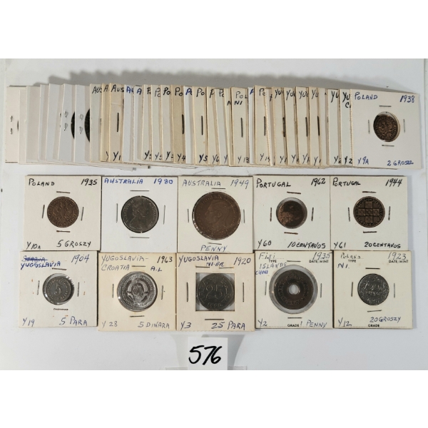 JOB LOT - FOREIGN COINS - AUSTRALIA, FIJI, POLAND, PORTUGAL & YUGOSLAVIA