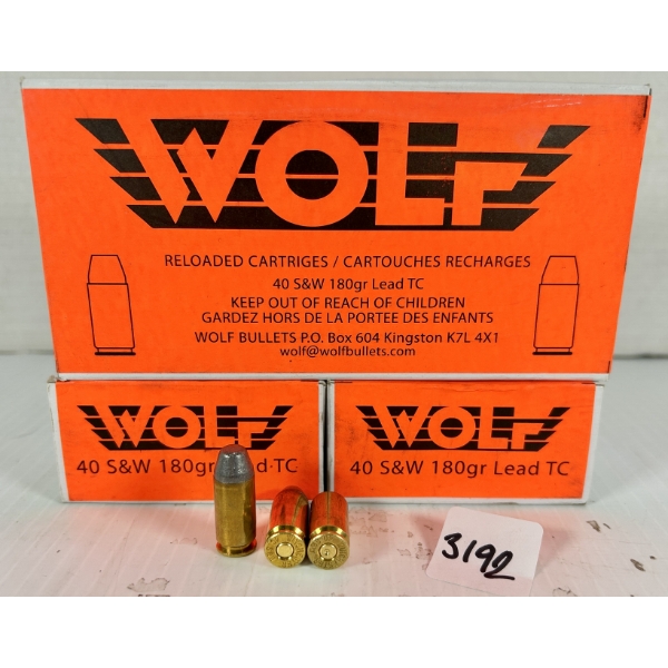 AMMO / BRASS: 121X LIVE & 14X BRASS WOLF .40 S&W - 180 GR LFP