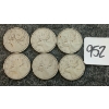 Image 1 : LOT OF 6 - 1948 CDN 25 CENT COINS