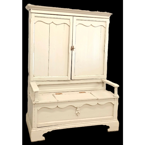 ARMOIRE W/ CHEST - FRENCH PROVINCAL STYLE - PAINTED PINE