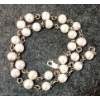 Image 3 : FRESH WATER PEARLS ON SILVER STATION-STYLE LINK CHAIN
