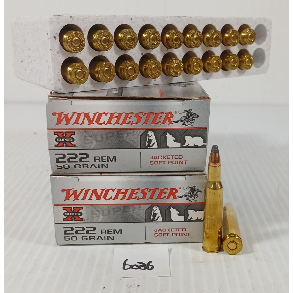 AMMO: 40X WINCHESTER SUPER X .222 REM - 50GR - JSP