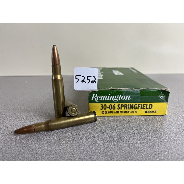 AMMO: 20X REMINGTON .30-06 180 GR. CORE-LOKT POINTED SP