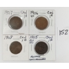 Image 1 : LOT OF 4 - 1905 - '08 CDN LARGE CENTS