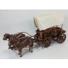 FOLK ART COVERED WAGON W/ DRAW HORSES