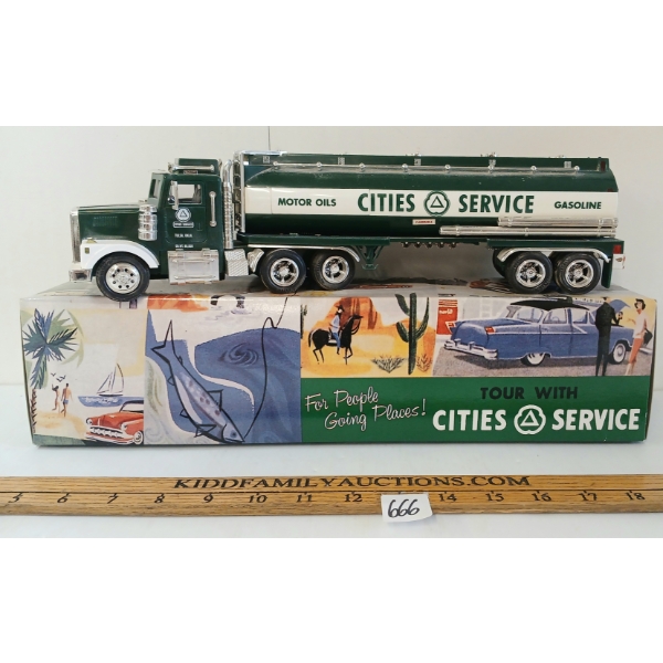 TAYLOR TRUCKS ELECTRIC CITIES SERVICE TANKER TRUCK COIN BANK