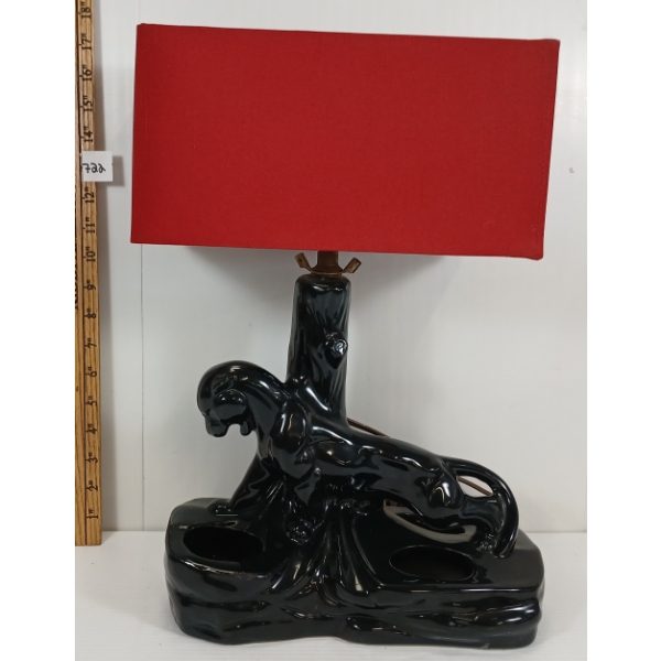 ART DECO BLACK PANTHER TABLE LAMP