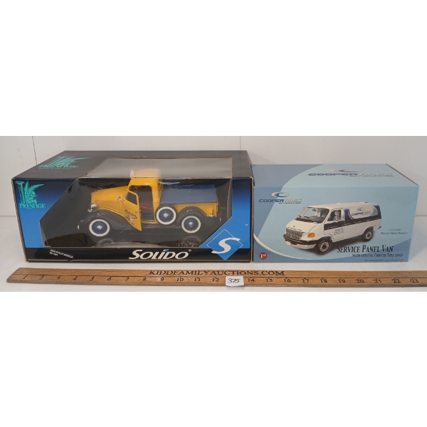 LOT OF 2 - SOLIDO & 1ST GEAR COOPER TIRES SERVICE VAN & MICHELIN FORD PICKUP DIECAST MODELS