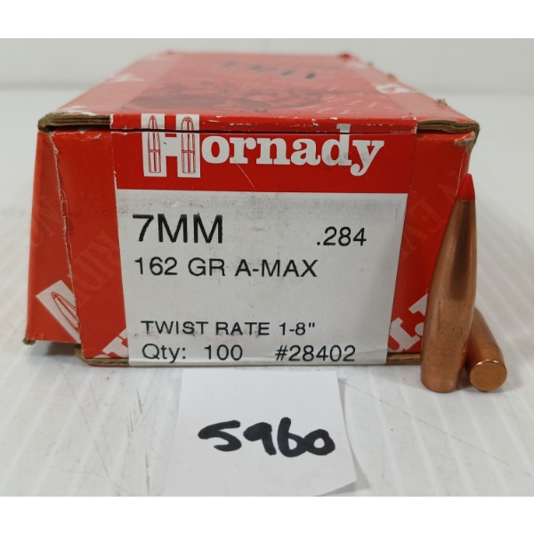 AMMO: APPROX 100X HORNADY 7MM - 162GR - A-MAX
