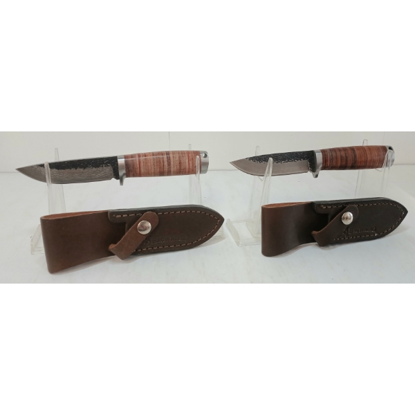 LOT OF 2 - BROWNING KNIVES W/ LEATHER SHEATHS