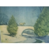Image 2 : BRIDGE BY FREDERICK STANLEY HAINES(1879 - 1960) - FRAMED PRINT