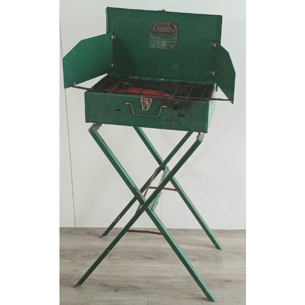 COLEMAN MODEL 421-B DUAL BURNER CAMP STOVE & STAND