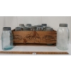 LOT OF 13 - CROWN CANNING JARS & J.H & CO CRATE