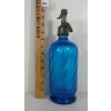 Image 3 : CREEMERS & JANSSEN ANTWERPEN - COBALT BLUE ACID-ETCHED BARLEY TWIST - SYPHON BOTTLE