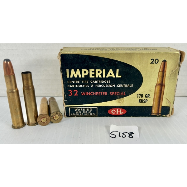AMMO / BRASS: 13X LIVE & 4X BRASS CIL .32 WIN SPL 170GR. SP