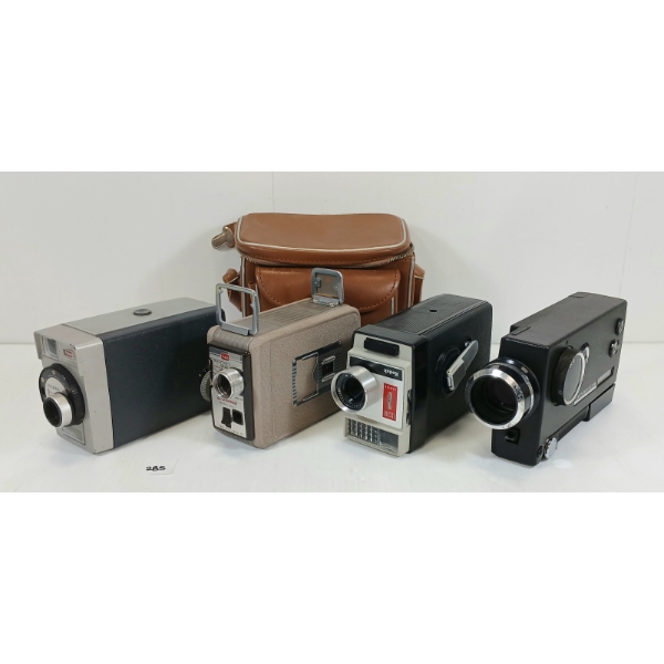 LOT OF 4 - KODAK 1965-68 INSTAMATIC M6, 1960-62 BROWNIE 8F/2.7, 1960s ESCORT & 8MM MOVIE CAMERAS