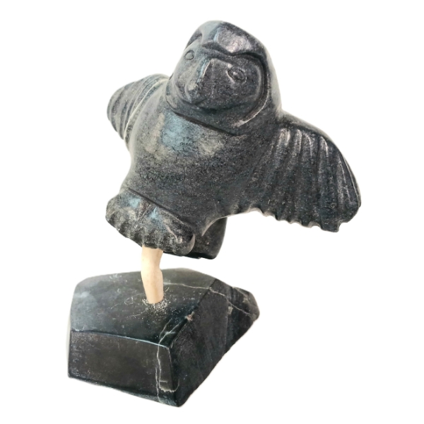 SNOWY OWL BY SIMON QINUAJUAK (PRS CDN ARTIST) - ANTLER & STONE 