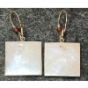Image 2 : PAIR OF AMBER & STERLING CHECKERD EARRINGS