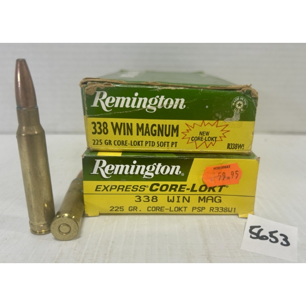 AMMO: 39X REMINGTON .338 WIN MAG 225GR. 