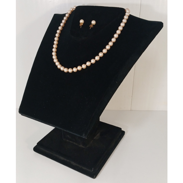 LOT OF 2 - PEARL NECKLACE & EARRINGS