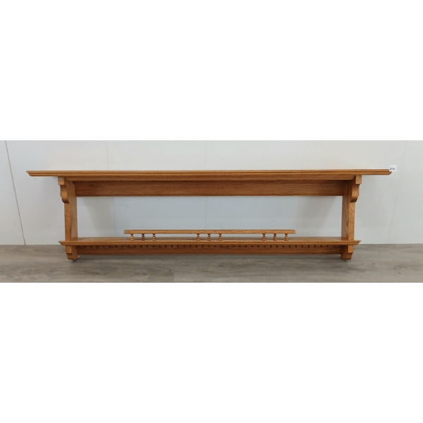 HAND CRAFTED TWO-TIERED PINE WALL SHELF BY JAMES BLACK