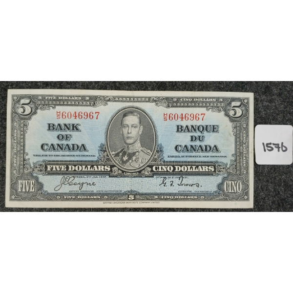 1937 CDN $5 BANKNOTE