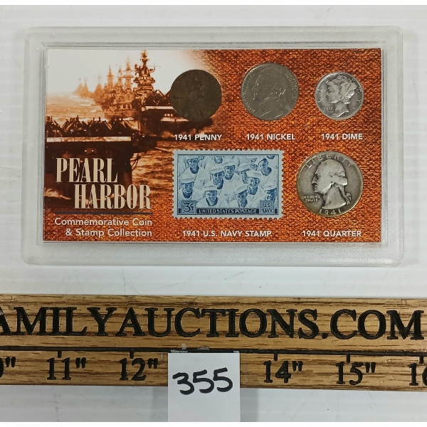1941 US PEARL HARBOR COMMEMORATIVE COIN & STAMP SET