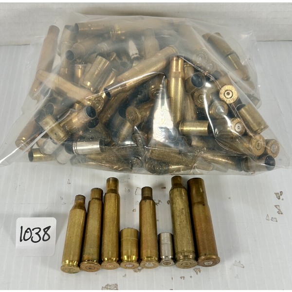 BRASS: APPROX 150X MIXED RIFLE & HANDGUN BRASS