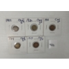 LOT OF 5 - CDN SILVER 10 CENT PCS - INCL 1918, '19 & '29, ETC.