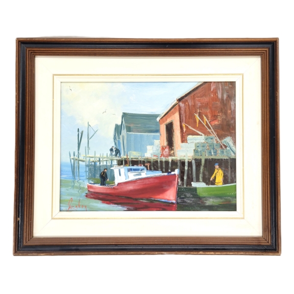 "VOGLER'S COVE" BY GRAHAM BAKER (PRS CDN ARTIST) - FRAMED OIL ON BOARD