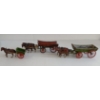 Image 2 : LOT OF 3 - BRITAINS LTD. LEAD HORSES & WAGONS