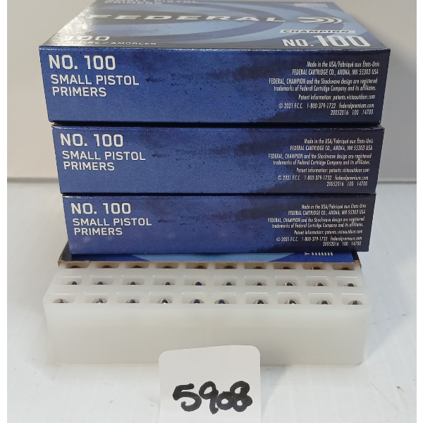 PRIMERS: 400X FEDERAL NO. 100 SMALL PISTOL PRIMERS