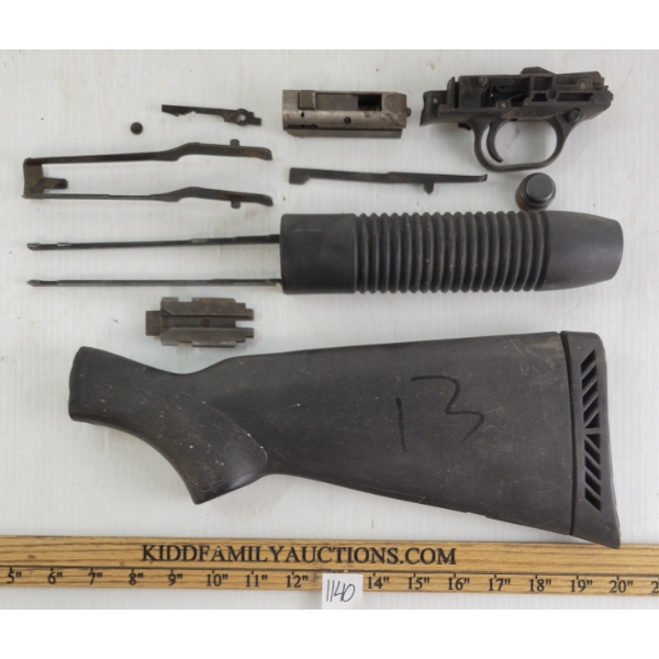 QTY OF MAVERICK 88 IN 12GA PARTS - INCL STOCK, FOREND, TRIGGER, ETC