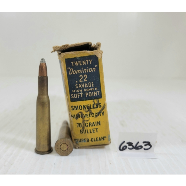 AMMO: 20X CIL DOMINION .22 SAV - 70GR - SP