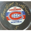 Image 5 : 1992 UTC NHL MONTREAL CANADIENS BOOM-BOOM GEOFFRION HOCKEY CARD & PUCK - AUTOGRAOHED