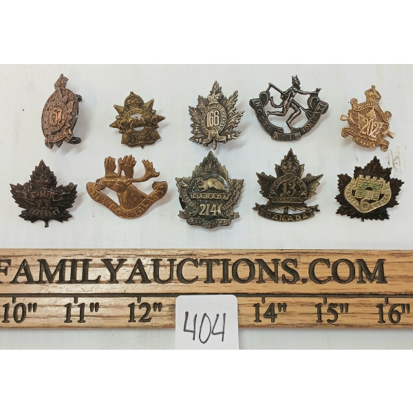 LOT OF 10 - CDN COLLAR BADGES