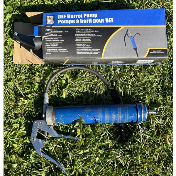 LOT OF 2 - POWER FIST BARREL PUMP (AS NEW), GREASE GUN