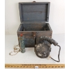 Image 1 : LOT OF 3 - WWII ROYAL AIR FORCE FLOATING TORCH & NAVAL SIGNALLING LANTERN W/ CHEST