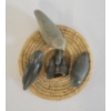 Image 7 : BIRDS IN NEST BY CAROLINE QITTUSUK - STONE W/ WOVEN GRASS