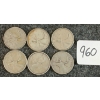 Image 1 : LOT OF 6 - 1945-1959 CDN 25 CENT COINS