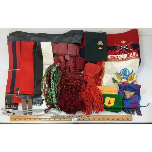 JOB LOT - MISC BELTS, INSIGNIA, BANNERS, ETC