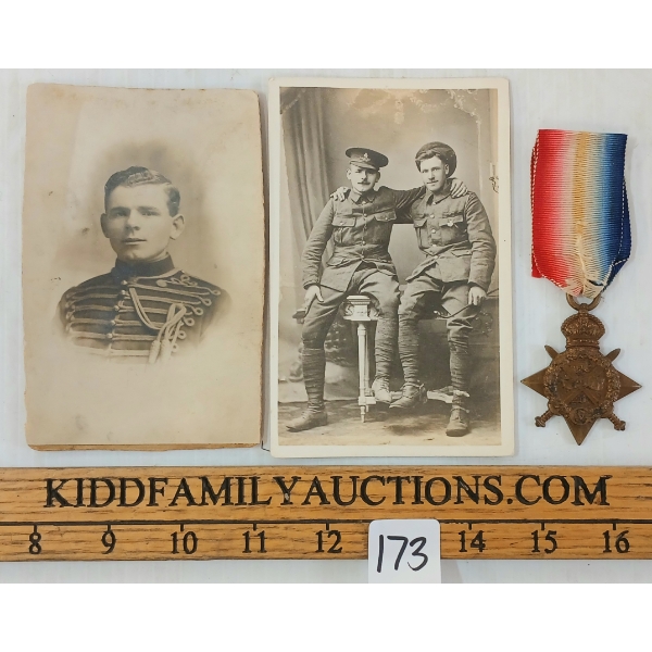 LOT OF 3 - 1914 STAR MEDAL & PHOTOGRAPHS - WILLIAM PERCY JACK BAKER
