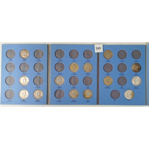 1948-1963 BENJAMIN FRANKLIN SILVER HALF DOLLARS BOOKLET