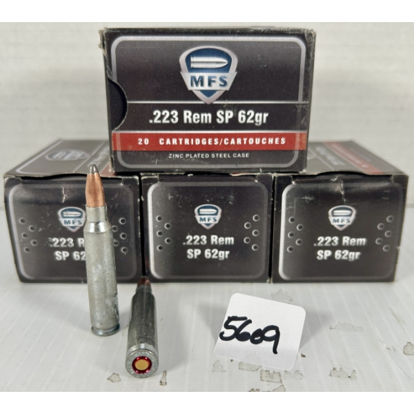 AMMO: 80X MFS .223 REM - 62 GR SP