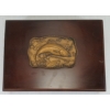 Image 2 : WOODEN FLY FISHING BOX W/ BRASS PLATE