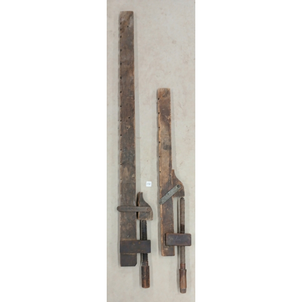 LOT OF 2 - WOODEN BAR CLAMPS